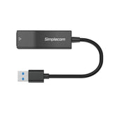 Simplecom NU302 SuperSpeed USB 3.0 to RJ45 Gigabit 1000Mbps Ethernet Network Adapter by Simplecom