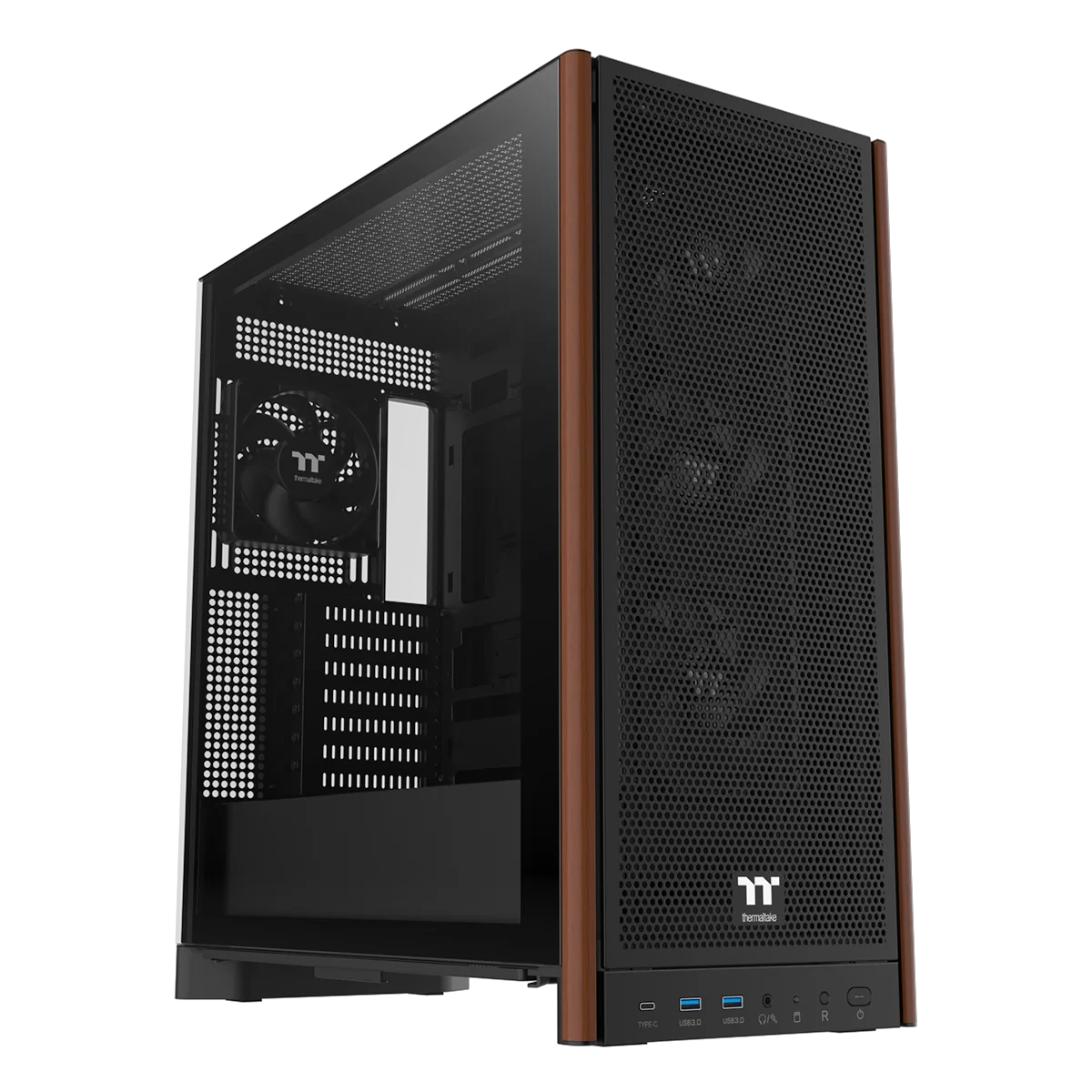 Thermaltake S370 WS Mesh Mid Tower Case Wood Edition Black by Thermaltake