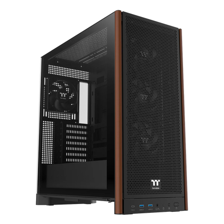 Thermaltake S370 WS Mesh Mid Tower Case Wood Edition Black by Thermaltake