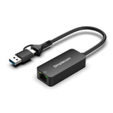 Simplecom NU405C SuperSpeed USB-C and USB-A to 2.5G Ethernet Network Adapter 2.5Gbps LAN by Simplecom