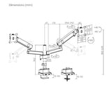 Brateck LDT84-C024P-B Dual Screen Pole-Mounted Heavy-Duty Mechanical Spring Monitor Arm Black