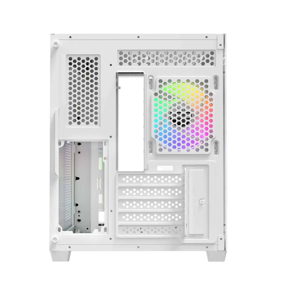 OCYPUS Iota C50 WHITE mATX case curve panel with digital display