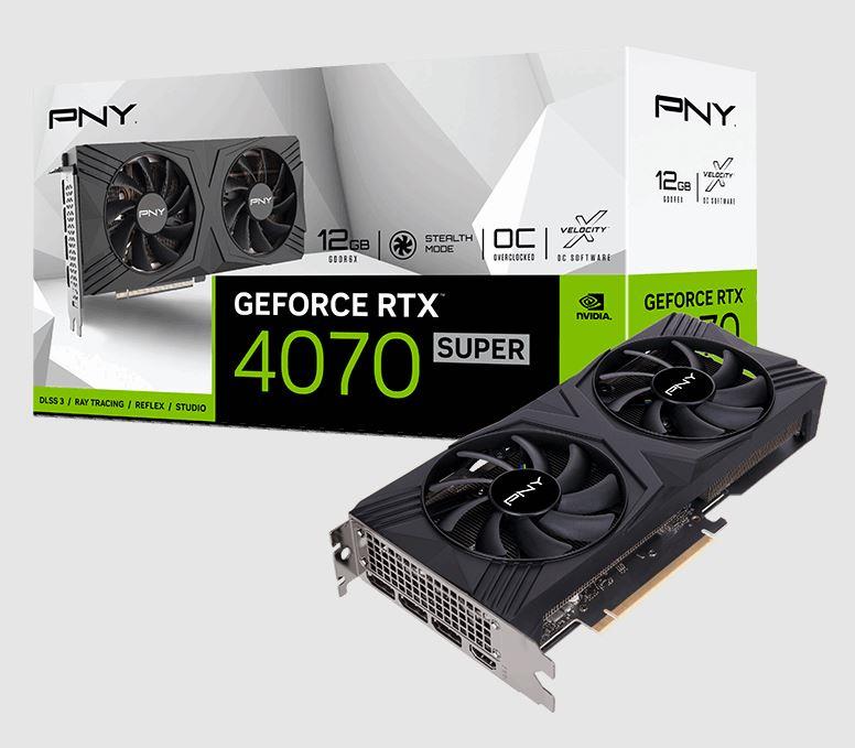 PNY GEFORCE RTX™ 4070 SUPER 12GB VERTO™ Dual Fan Overclocked Edition DLSS 3