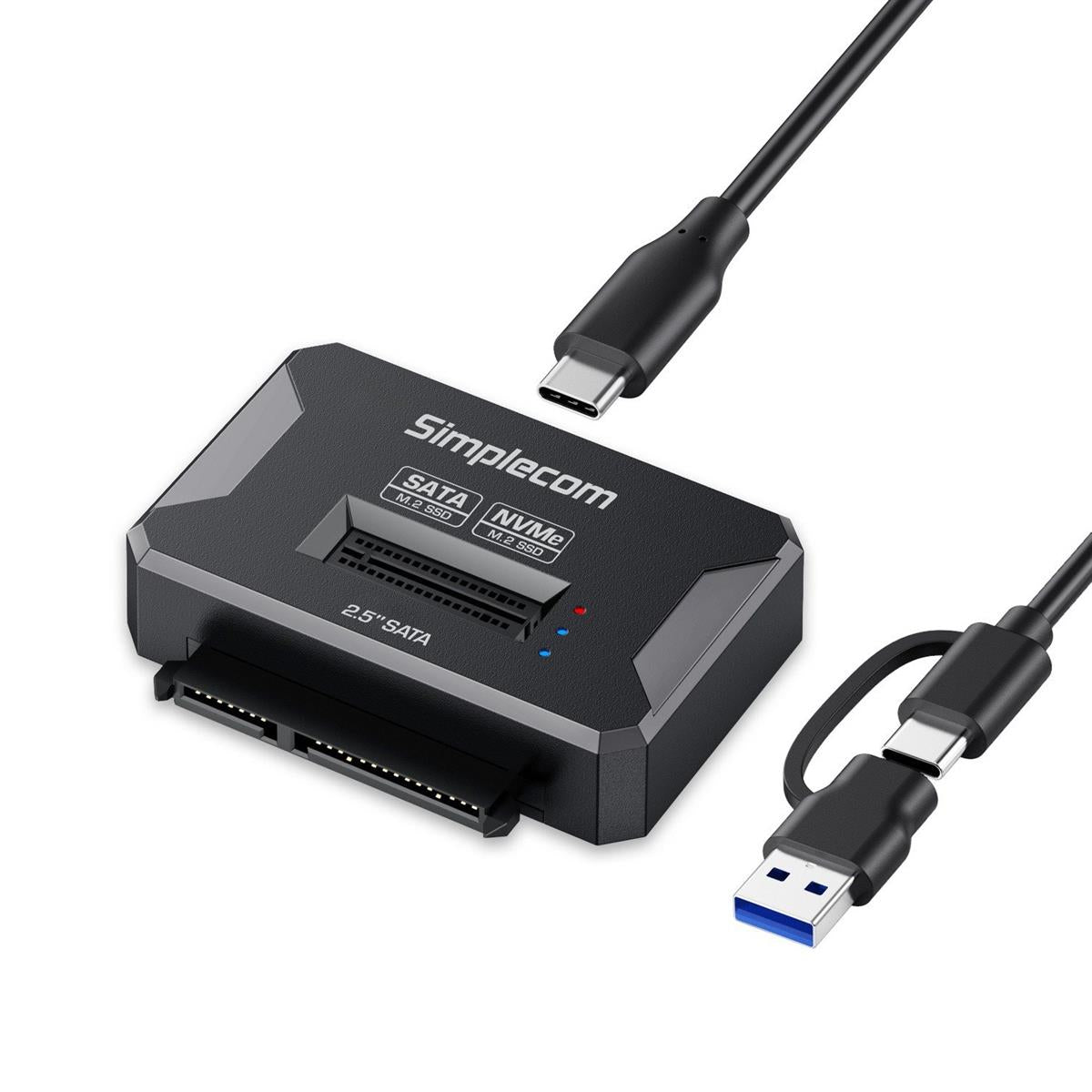 Simplecom SA516 NVMe/SATA Dual Protocol M.2 SSD and 2.5" SATA to USB Adapter 10Gbps