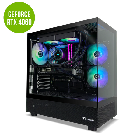 Thermaltake Horizon Ryzen 5 7500F RTX 4060 1TB SSD 32GB RAM W11H Gaming Desktop PC - Black by Thermaltake