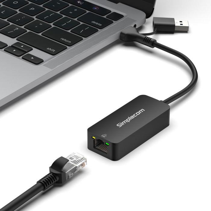 Simplecom NU405C SuperSpeed USB-C and USB-A to 2.5G Ethernet Network Adapter 2.5Gbps LAN by Simplecom