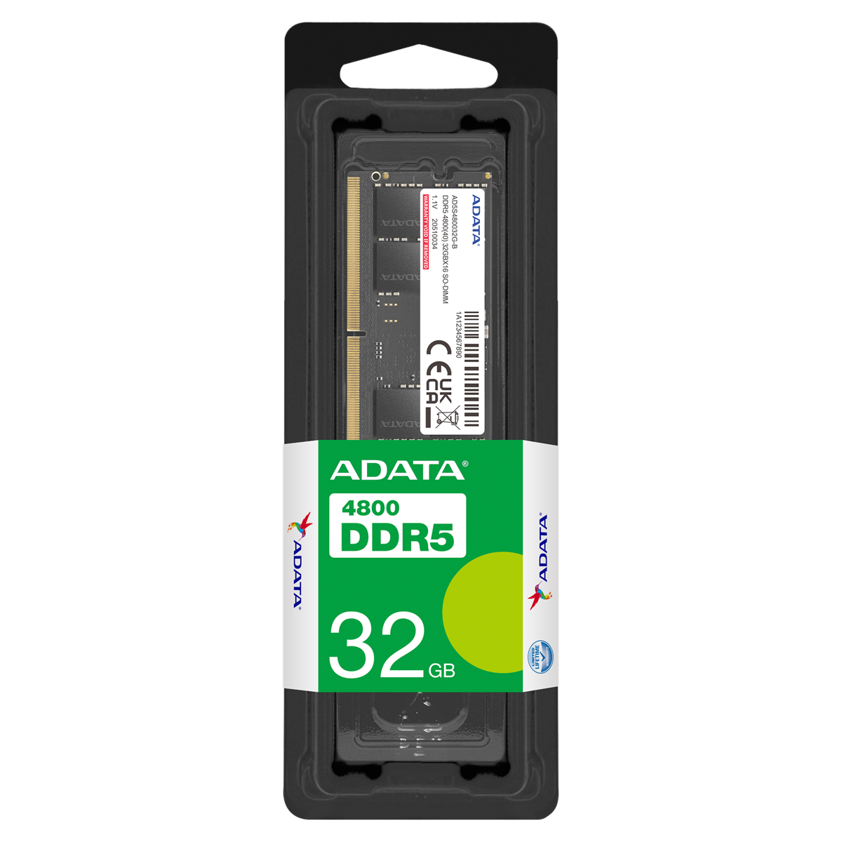 ADATA 32GB DDR5-4800 SODIMM MEMORY AD5S480032G-S