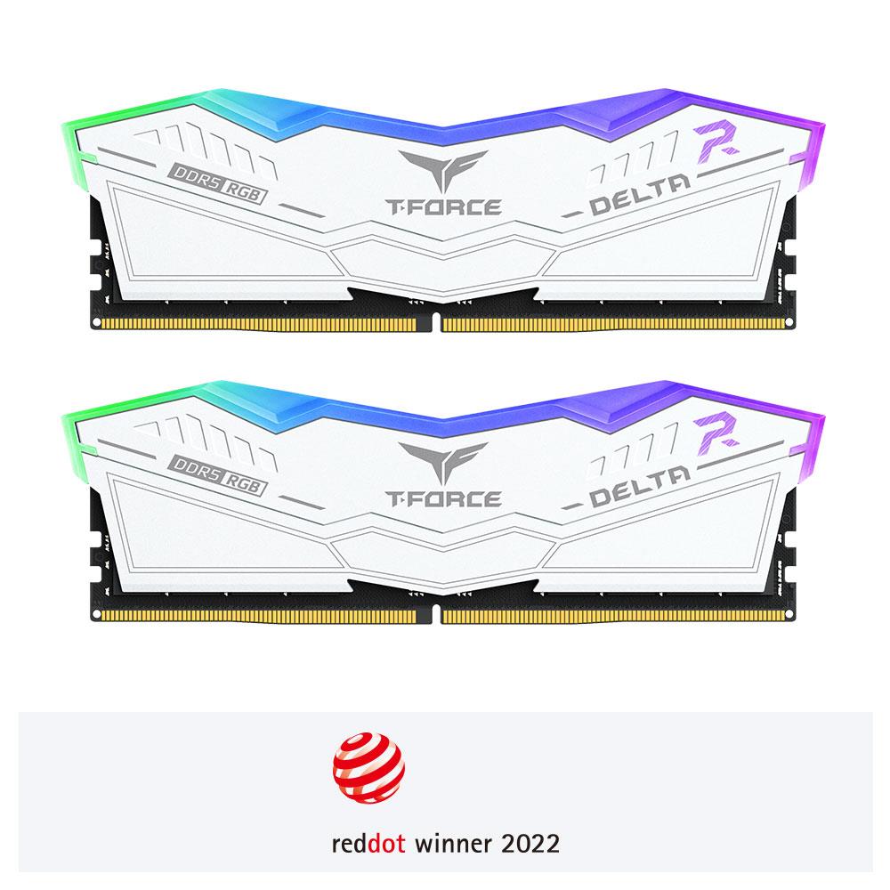 Team Group T-Force Delta RGB 32GB (2 x 16GB) 6000MHz CL38 DDR5 Desktop RAM - White