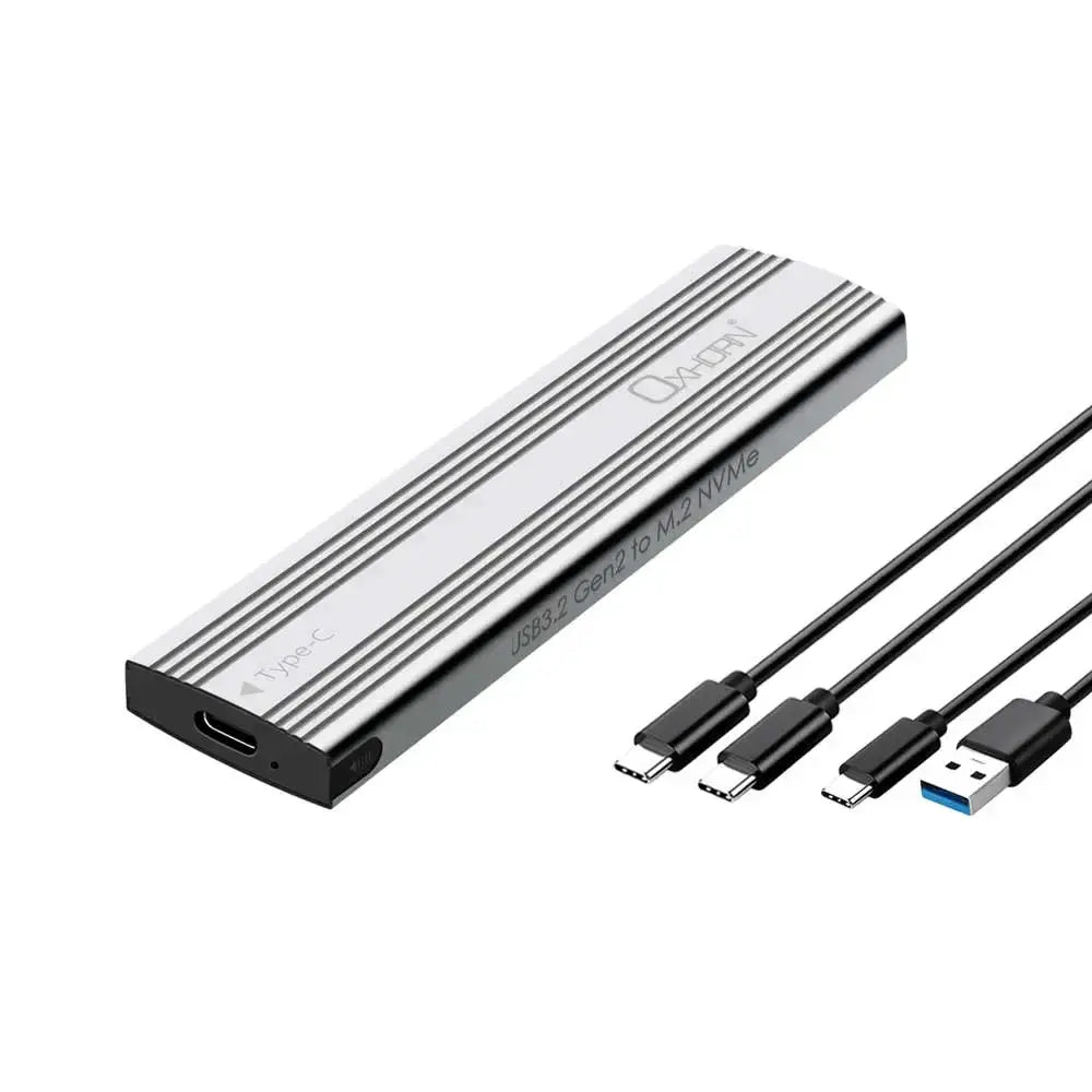 Oxhorn USB-C 3.2 Gen 2 M.2 NVMe SSD Enclosure Silver by OXHORN