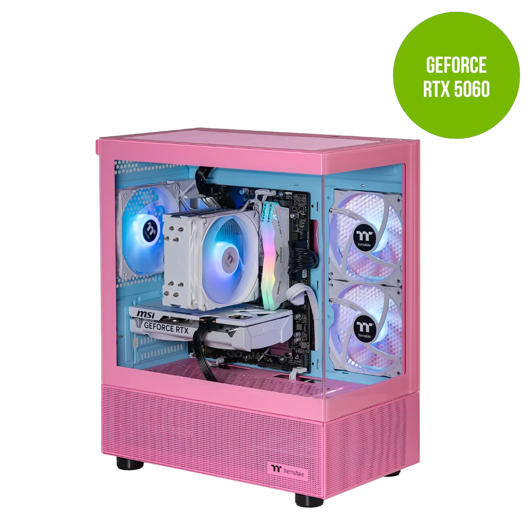Thermaltake Horizon Elite i5-14400F, 32GB RAM, 1TB SSD, RTX 5060, Windows 11 Home - Bubble Pink by Thermaltake
