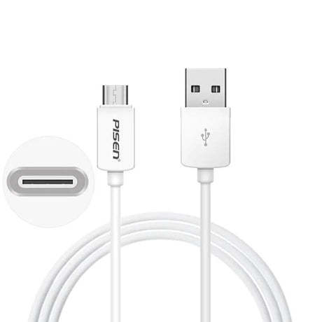 PISEN USB-C to USB-A Cable (1M) White -Data Transfer by PISEN