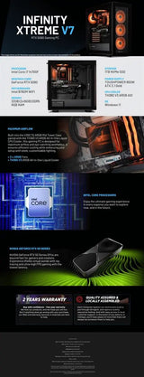 Thermaltake Infinity Xtreme V7 Desktop PC Intel Core i7-14700F 32GB RAM RTX 5080 W11 - V350 Case -Black