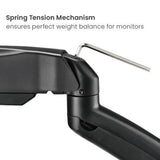 Brateck Economy Single Screen Spring-Assisted Monitor Arm Fit Most 17"-32" Monitor Up to 9 kg VESA 75x75/100x100, Matte Black by Brateck