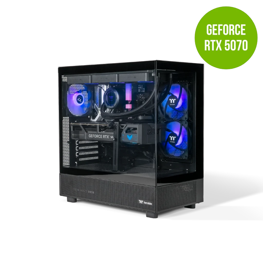 Thermaltake Horizon Pro V2 Ryzen 5 7600 GeForce RTX 5070 2TB SSD 32GB RAM W11H Desktop Gaming PC - Black by Thermaltake