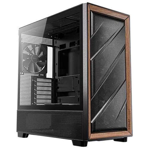 Antec Flux ATX, Black Premium Walnut Trim, 5x Black PWM Performance Fans