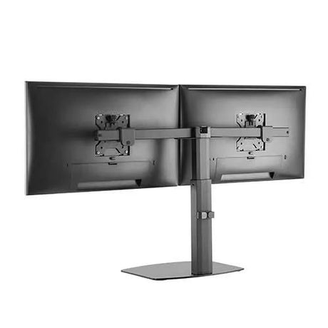 Brateck Dual Free Standing Screen Pneumatic Vertical Lift Monitor Stand Fit Most 17‘-27’ Monitors Up to 6kg per screen VESA 75x75/100x100 by Brateck