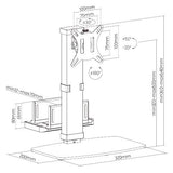 Brateck Vertical Lift Monitor Stand With Thin Client CPU Mount Fit Most 17"-32"