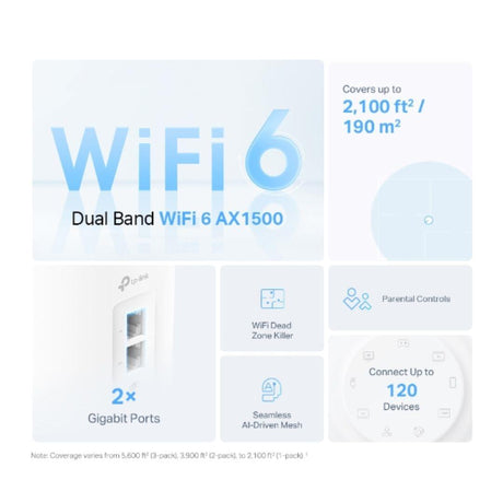 TP-Link Deco X1500(2-pack) AX1500 Whole Home Mesh Wi-Fi 6 System - from TP Link
