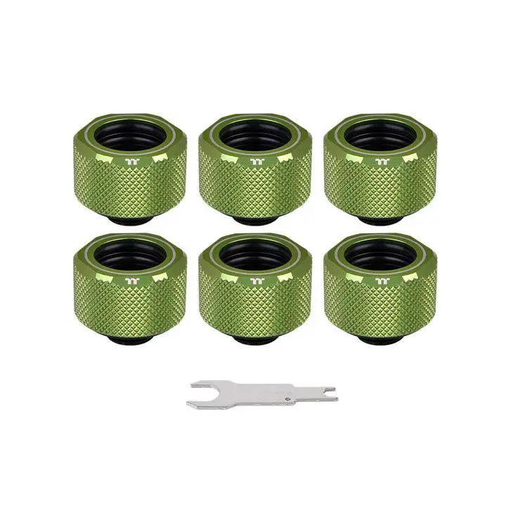 Thermaltake Pacific C-PRO Leak-Proof G1/4 PETG Tube 16mm OD Compression - Green (6-Pack Fittings) by Thermaltake