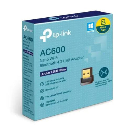 TP-Link AC600 Nano Wi-Fi Bluetooth 4.2 USB Adapter, Dual Band, Wireless, Bluetooth 4.2 by TP Link