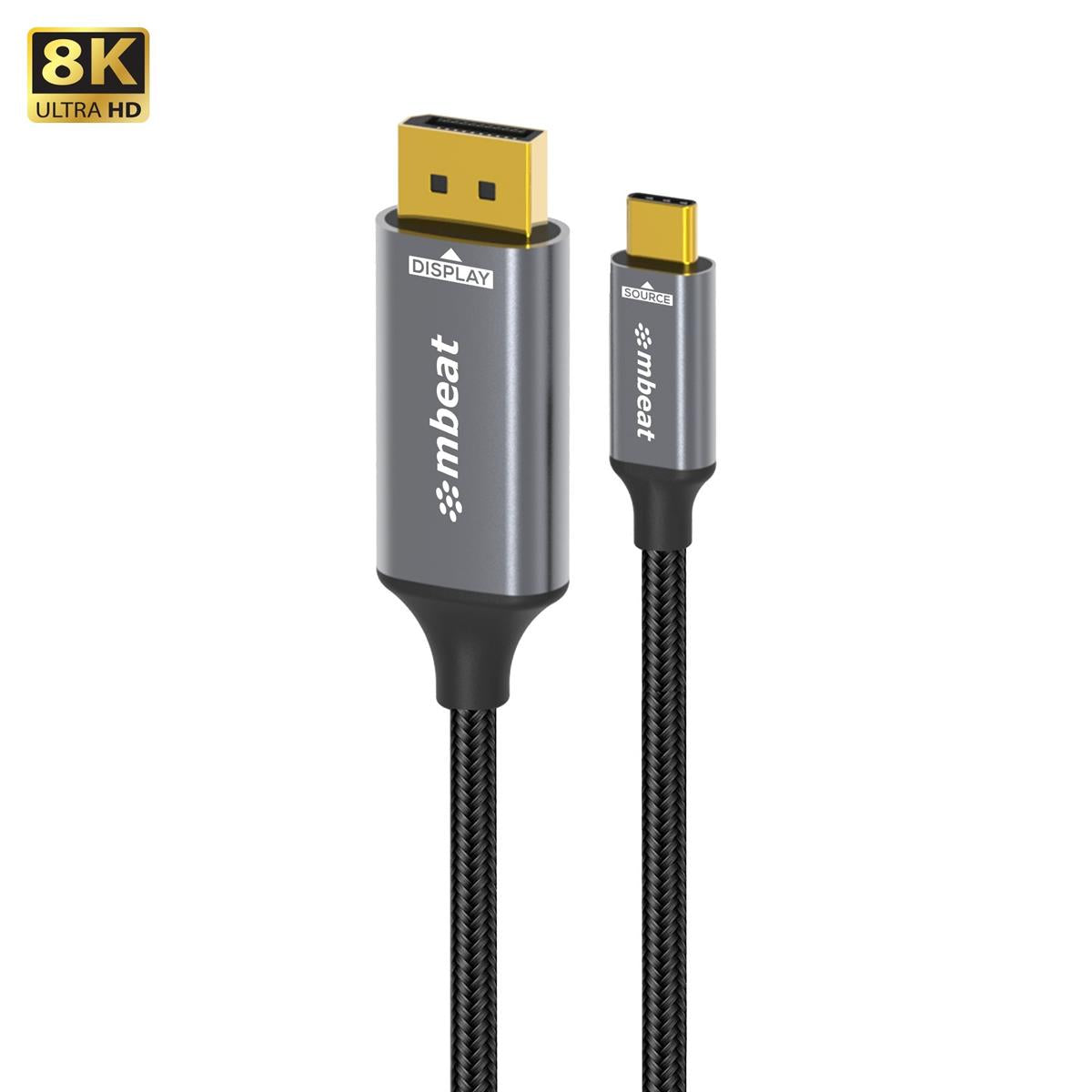 mbeat Tough Link 8K 1.8m USB-C to DisplayPort Cable Up to 8K@60Hz