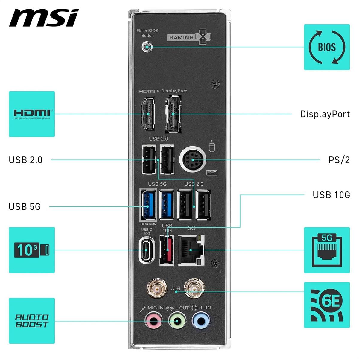 MSI Z890 Gaming Plus WIFI6E Motherboard, ATX-Supports Intel Core Ultra Processors (Series 2), LGA 1851 - DDR5