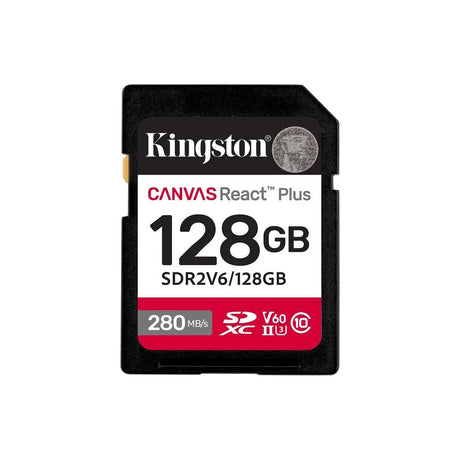 Kingston Canvas React Plus V60 128GB SD memory card by Kingston