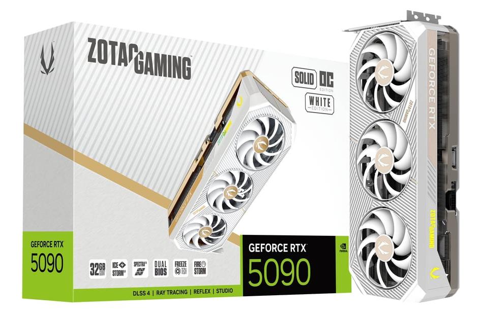 ZOTAC GAMING GeForce RTX 5090 Solid OC White Edition 32GB DDR7 - IT Warehouse