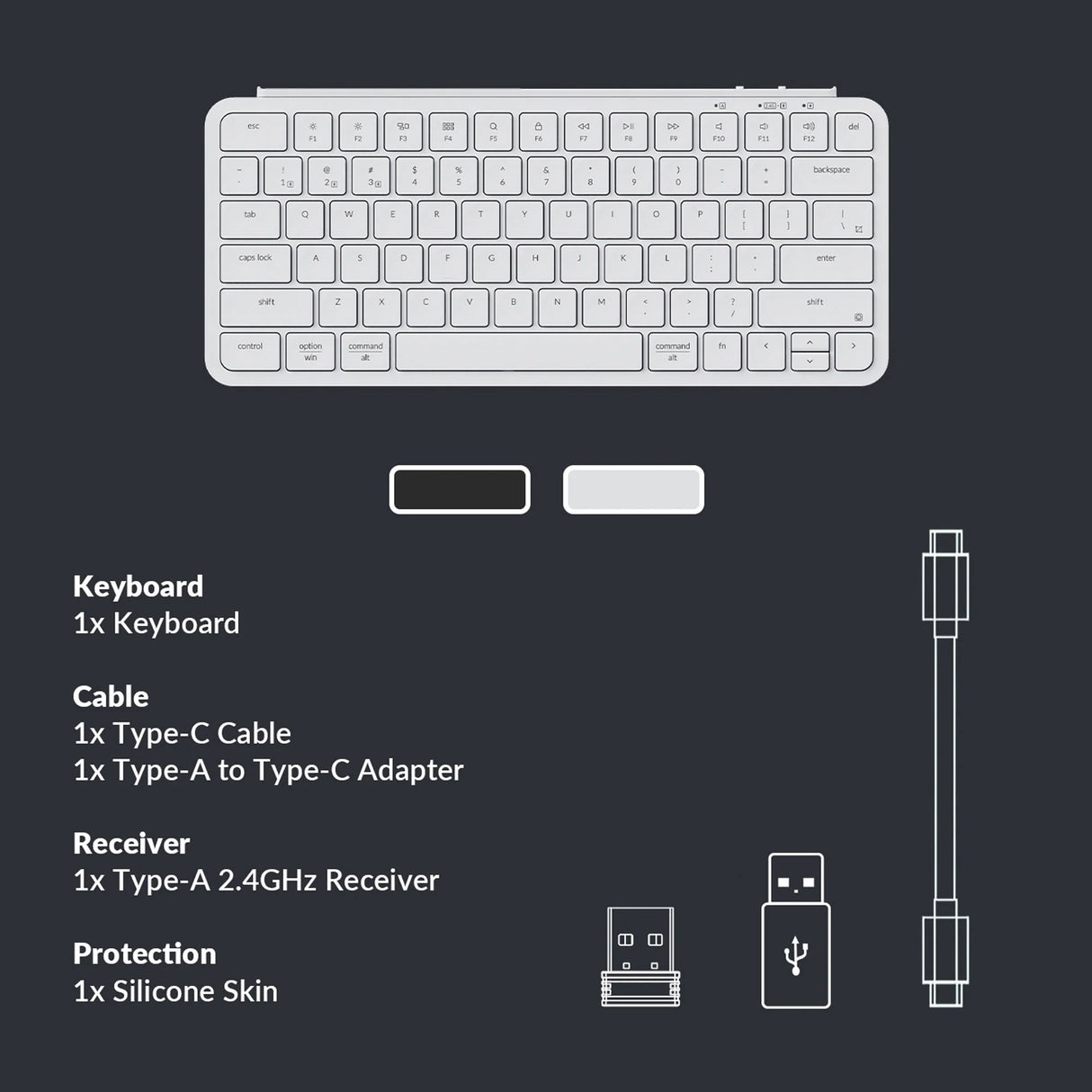 Keychron B1 Pro Wireless / Wired / 2.4GHz UltraSlim Wireless Keyboard (Ivory White)