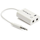 StarTech White headset adapter for headsets with separate headphone / microphone plugs - 3.5mm 4 position to 2x 3 position 3.5mm M/F