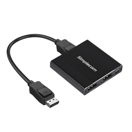 Simplecom CM214 DisplayPort Splitter 1 IN 2 OUT MST Hub for Dual Extended Screens 4K DP 1.4 - IT Warehouse