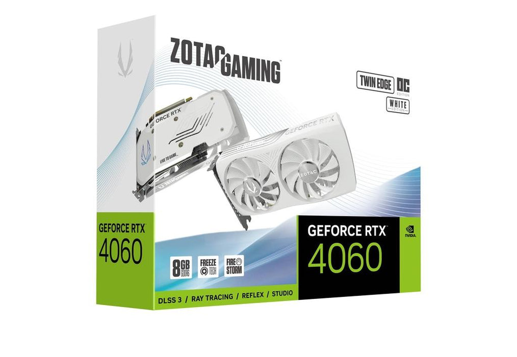 ZOTAC GAMING GeForce RTX 4060 TWIN EDGE, 8GB Graphics Card White Edition