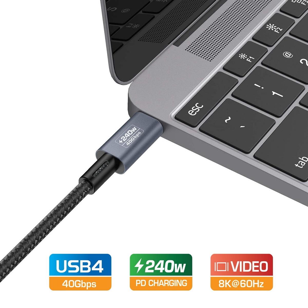 Simplecom CA612 USB-C to USB-C Cable USB4 40Gbps 5A 240W PD3.1 8K@60Hz 1.2M - Electronics > Electronics Accessories > Cables > Storage & Data Transfer Cables > USB Cables from Simplecom