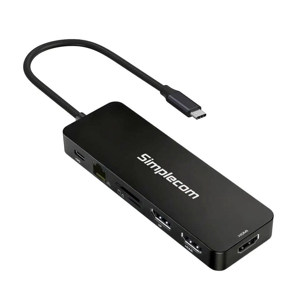 Simplecom CHT812 12-in-1 USB-C 4K Triple Display MST Docking Station with Dual HDMI DP by Simplecom