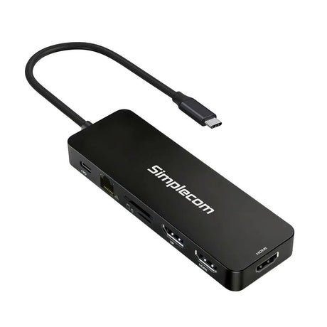 Simplecom CHT812 12-in-1 USB-C 4K Triple Display MST Docking Station with Dual HDMI DP by Simplecom