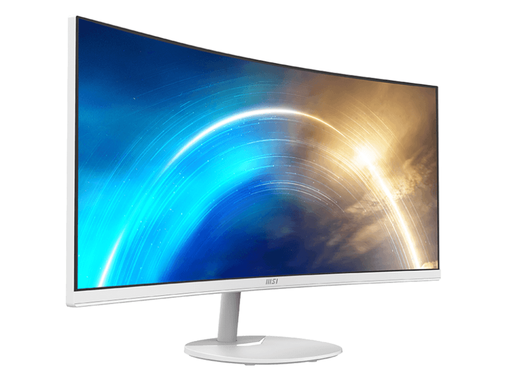 MSI PRO MP341CQW 34" Ultra-wide QHD VA 100Hz Curved Business Monitor - White