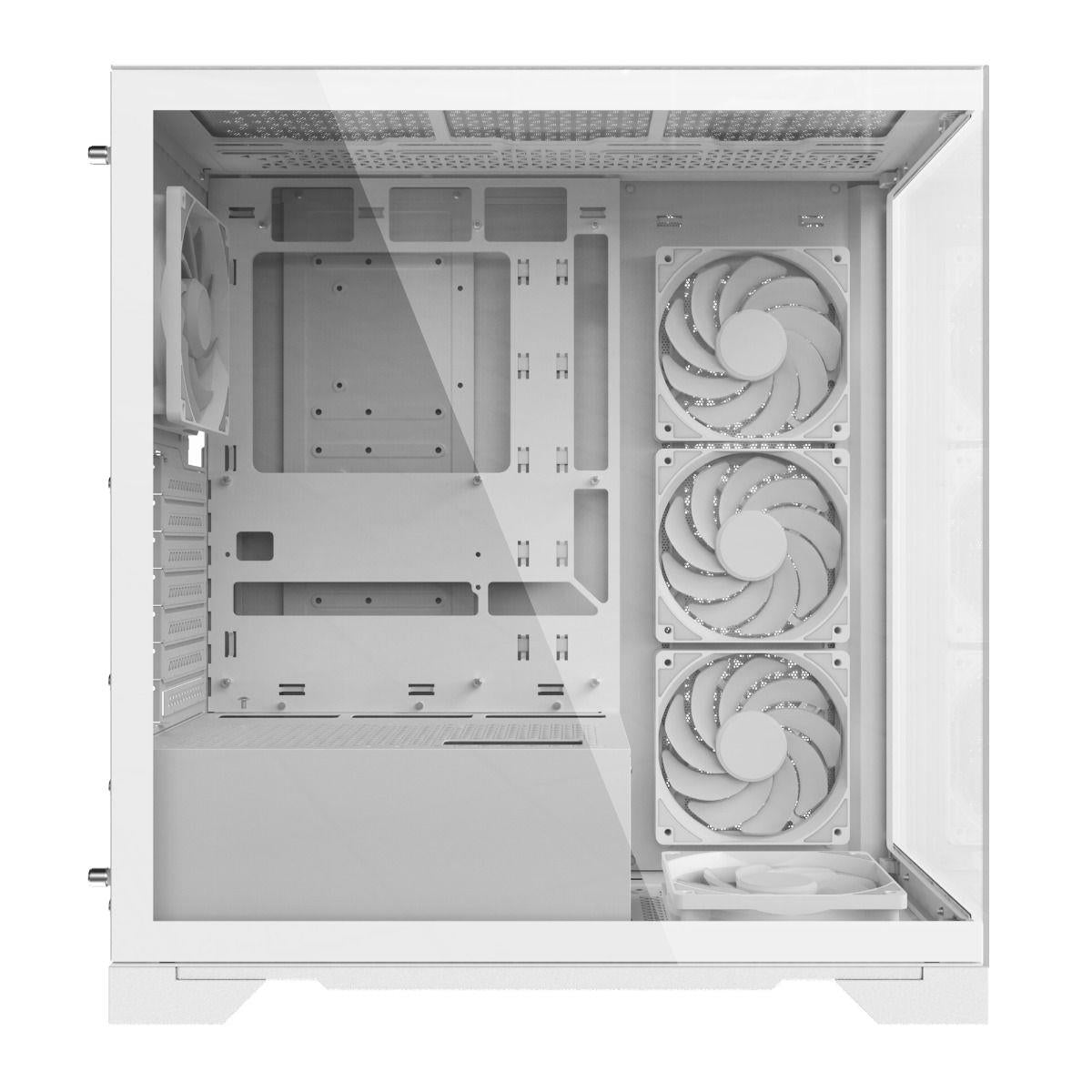 INVADER X BTF Mid-Tower PC Chassis - 5x RGB 120mm Fans - White