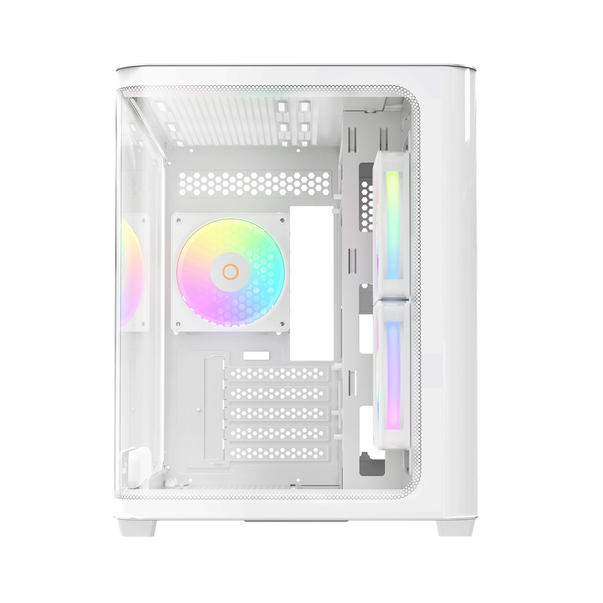 OCYPUS Iota C50 WHITE mATX case curve panel with digital display