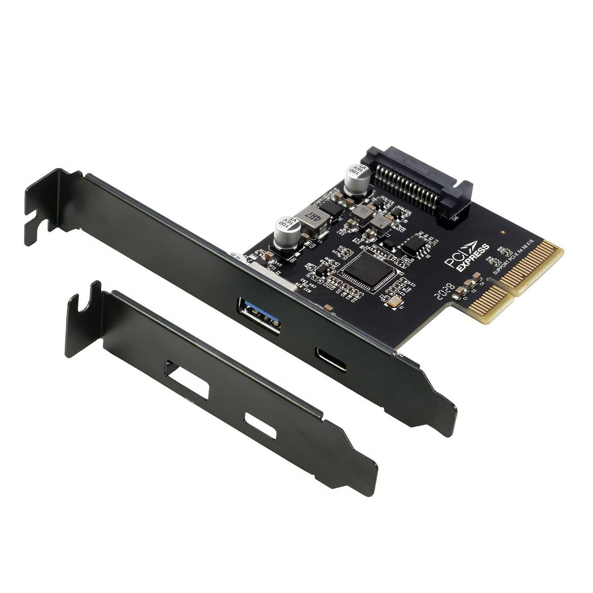 Simplecom EC312v2 PCIe x4 to 2-Port USB 3.2 Gen II 10Gbps USB-C and USB-A Expansion Card by Simplecom