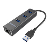 Simplecom CHN410 Aluminium 3 Port USB 3.0 HUB with Gigabit Ethernet Adapter 1000Mbps for PC MAC - Electronics > Networking > Network Cards & Adapters from Simplecom