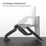 Brateck Economy Single Screen Spring-Assisted Monitor Arm Fit Most 17"-32" Monitor Up to 9 kg VESA 75x75/100x100, Matte Black by Brateck