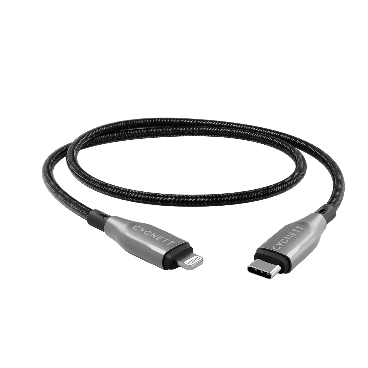 Cygnett Armoured Lightning to USB-C (2.0) Cable (1M) - Black