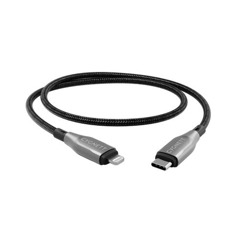 Cygnett Armoured Lightning to USB-C (2.0) Cable (1M) - Black