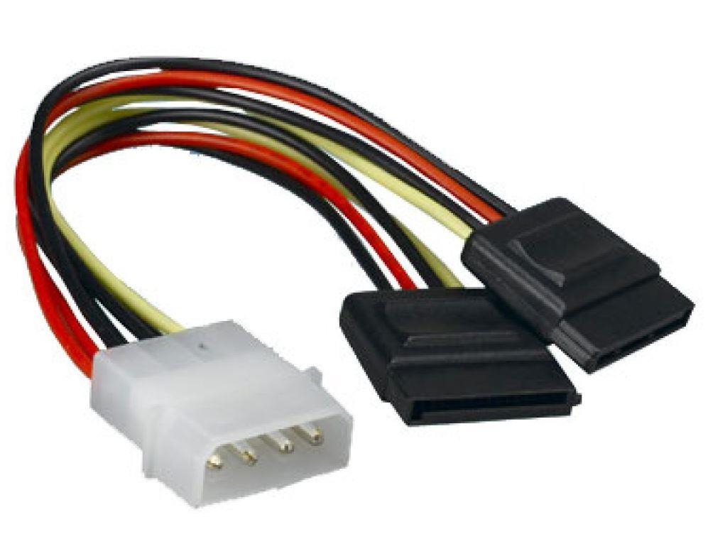 Astrotek Internal Power To SATA Molex Cable-4 Pins To 2x 15 Pins 18AWG Rohs