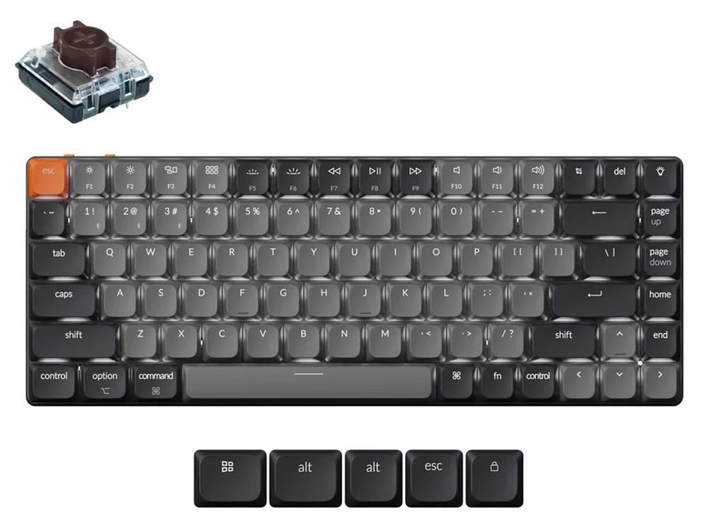 Keychron K3v3 QMK Wireless Low-Profile Backlit Brown Switch Mechanica Whitel Keyboard