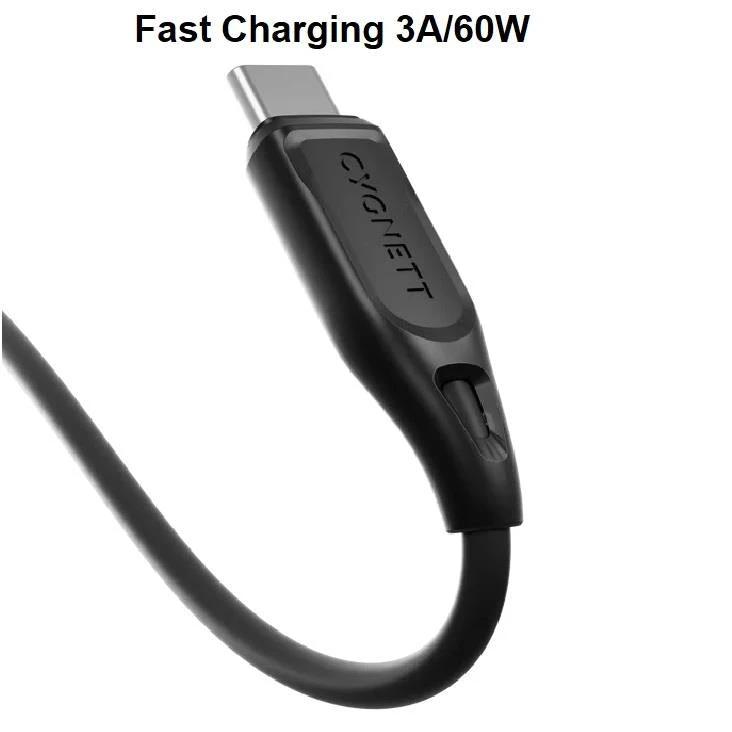 Cygnett Essentials USB-C to USB-C (2.0) Cable (2M) 3A/60W - Black by Cygnett