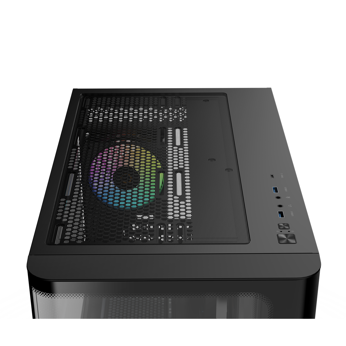 OCYPUS Iota C50 BLACK mATX case curve panel with digital display