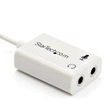 StarTech White headset adapter for headsets with separate headphone / microphone plugs - 3.5mm 4 position to 2x 3 position 3.5mm M/F