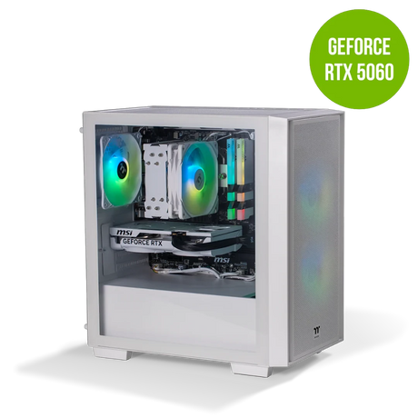 Thermaltake Genesis Ultimate V5 Ryzen 5 5600 RTX 5060 1TB SSD 16GB RAM W11H Gaming Desktop PC - Snow by Thermaltake