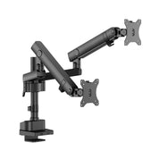 INFINITY Black Dual Screen Pole-Mounted Heavy-Duty Mechanical Spring Monitor Arm